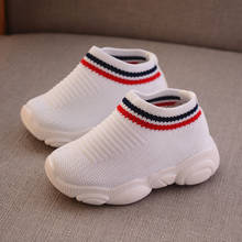 2019 Infant Toddler Shoes Baby Girls Boys Striped Shoes Soft Bottom Non-slip Comfortable Child Knitted First Walkers Shoes 2024 - buy cheap