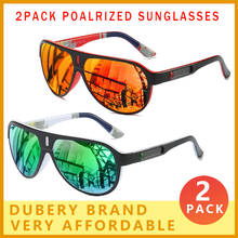 2 pacote homem esporte piloto polarizado óculos de sol dubery design da marca moda óculos de condução viagem uv400 lente ce gafas 2024 - compre barato
