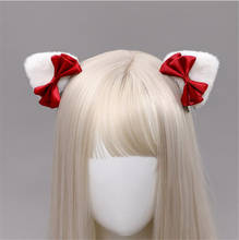 1 par de grampos de cabelo orelhas de gato, lolita fofa, laço, kawaii, cosplay, arco, acessórios para cabelo, c815 2024 - compre barato