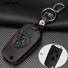 jingyuqin Fit For Honda Accord Civic Pilot CRV 4 Button Flip Folding Remote Key Cover Leather Car Key Case 2024 - buy cheap