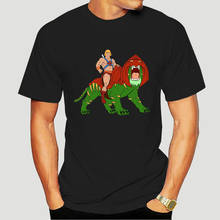 He-man And BattleCat-Camiseta de manga corta para hombre, camisa de manga corta con estampado de filmación, He-Man, los maestros del universo, Skeletor 80s she-ra, Tees-5391A 2024 - compra barato