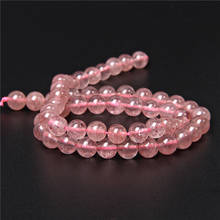 Cuentas de piedra de cuarzo rosa fresa cuentas de piedra Natural perla de GEMA de cristal 6mm-4mm Tamaño de selección para la fabricación de joyas 6 8 10 mm 2024 - compra barato