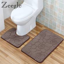 Zeegle-alfombrilla de franela antideslizante 3D para baño, juego de alfombras absorbentes para ducha, alfombrilla de pie, alfombra lavable para Baño 2024 - compra barato
