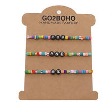 GO2BOHO-pulsera con letras para mujer, brazalete de cuentas de colores, joyería de verano, brazalete de colores combinados, regalo para parejas, 3 unids/set/Set 2024 - compra barato