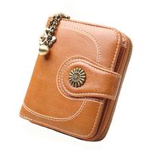 Hot Sell Oil Wax Skin Coin Purse Women Wallet Lady Short 3 Folding Coin Purse Women's Clutch Card Holder Purse Leather 2024 - buy cheap