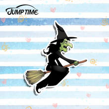 Jump Time 13cm x 11cm Witch Cartoon Funny Decal Vinyl Stickers Car Styling Waterproof Laptop Decal Motor Car Accessories 2024 - buy cheap