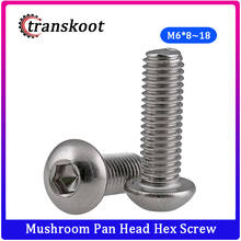 50pcs Stainless Steel Mushroom Pan Head Hex Screw M6, Stainless Steel Round Head Screw M6*8/10/12/14/16/18 2024 - buy cheap