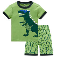 2021 Summer Children's Pajamas Suits Animal Boy's Short Sleeve T-Shirts Shorts Suits 100% Cotton Retail 2024 - buy cheap