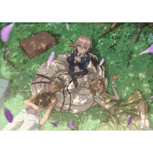 Bordado 5d diamante violeta evergarden, ponto cruz decoração de casa, anime japonês, rodada completa, imagem, arte de parede artesanal 2024 - compre barato