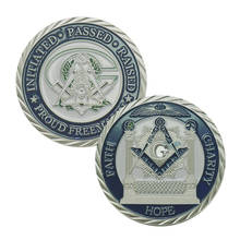 Euro Masonic Association Under A Brotherhood Of Man The Fatherhood Of God Silver Plated Coin Token Challenge Commemorative Coins 2024 - buy cheap