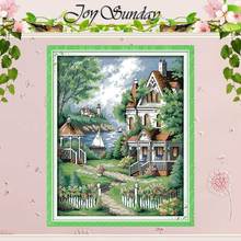European-style villa Patterns Counted Cross Stitch Diy 11 14CT Cross Stitch Set Landscape Cross-Stitch Kit Embroidery Needlework 2024 - buy cheap