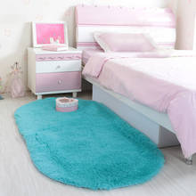 Oval Memory Area Rug Non-slip Bathroom Bedroom Furry Fur Floor Mat Floor Rug Soft Polyester Sofa Bed Carpet Tapis Chambre Fille 2024 - buy cheap