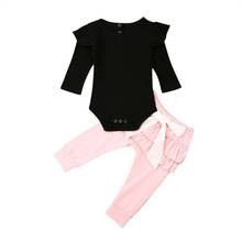 0-24M   Baby Girl Clothes Outfit Top Romper Bodysuit Ruffle Pants Trousers Set 0-24M 2024 - buy cheap