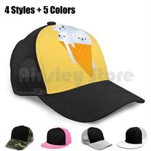 Gorra de béisbol ajustable con estampado de oso Polar, gorro de béisbol con estampado de oso Polar, Snapback, cono de helado, dulces, postres, comida, Hip Hop 2024 - compra barato