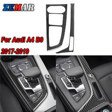 Carro de fibra carbono gearshift decoração quadro capa painel engrenagem adesivos guarnição para audi a4 b9 2017 2018 2019 2020 acessórios automóveis 2024 - compre barato