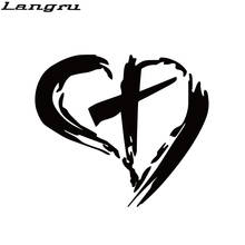 Langru Christian Cross In Heart Faith Jesus God Vinyl Decal Car Sticker For Car Window Body Decoration Car Accessories Jdm 2024 - buy cheap