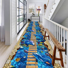 Alfombra de mundo oceánico 3D para decoración de pasillos, tapetes para balcón de la cocina, dormitorio, alfombra de juego para niños, alfombra para sala de estar 2024 - compra barato