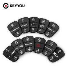 KEYYOU 100X Rubber Pad 3 Buttons Flip Car Remote Key Shell For Hyundai IX35 Picanto Solaris Sportage Elantra Kia K2 K5 RIO Key 2024 - buy cheap
