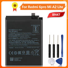 Аккумулятор Xiao Mi BN47 для Xiao Mi Redmi 6pro mi A2 lite Hongmi 6 Pro Redrice 6pro BN47 3010 мАч, оригинальный аккумулятор + инструмент 2024 - купить недорого