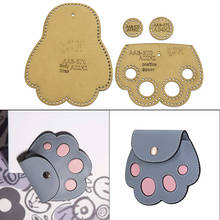 1Set DIY Kraft Paper Template Lovely Cat Paw Coin Purse Earphone Storage Bag Leather Craft Pattern DIY Stencil Sewing Pattern 2024 - buy cheap
