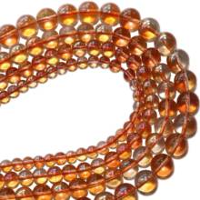 Natural Stone Golden Crystal Quartzs Glass Stone Round Beads 6 8 10 12 MM Pick Size For Jewelry Making Diy Bracelet Necklace 2024 - buy cheap