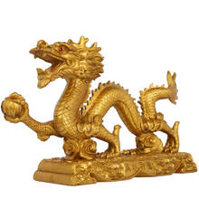 Decoraciones de Dragón de la suerte del zodiaco, suministros de FENG SHUI dorados, artesanías, decoración para el hogar y la Oficina 2024 - compra barato
