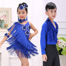 Kids Latin Dance Dresses for Girls Fringe Dress Tassel Salsa Stage Ballroom Performance Dancing Practice Clothing 2024 - buy cheap