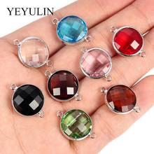 10pcs14mm Brown Black Multicolor Round Alloy Crystal Jewelry Connector Bracelet Pendant DIY Jewelry Making Necklace 2024 - buy cheap