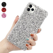 Bling caso glitter para iphone 11 pro max x xr xs 8 se2020 12 mini fino chique capa protetora coque funda para apple 7 6s 6 plus 2024 - compre barato