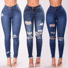 2021 New Spring Fashion High Waist Mom Jeans Female Ripped Jeans For Women Black Denim Skinny Jeans Woman Plus Size Pencil Pants 2024 - buy cheap