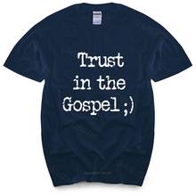 Хлопковая футболка для мальчиков, модная рубашка с надписью «Trust In The Evangel», с христианством, религиозностью и религией, летняя, подарок для мальчиков 2024 - купить недорого