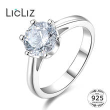 LicLiz 1.5ct Zircon CZ Engagement Ring Wedding Band Women Prong Finger Rings 925 Sterling Silver Solitaire Ring Bague LR0400 2024 - buy cheap