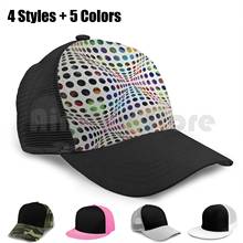 Homenagem (a vasarely) boné de beisebol ajustável snapback chapéus hip hop colorido vibrante brilhante geométrico psicodélico 2024 - compre barato