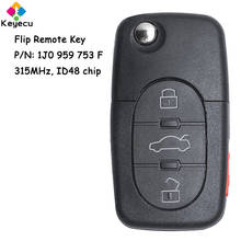 KEYECU флип-пульт дистанционного управления автомобильный ключ с 3 1/4 кнопкой и 315 МГц и ID48 чип-FOB для Volkswagen Golf P * assat J * etta 1J0 959 753 F 2024 - купить недорого