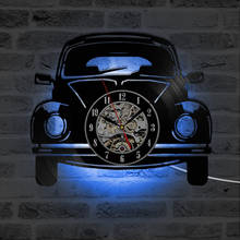 Car Shape LED Wall Clock Modern Design 3D Decorative Hanging Clocks with 7 Colors LED Lighting Wall Watch Home Decor Silent 2024 - buy cheap