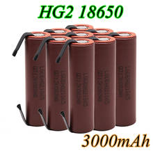 Bateria 18650 hg2 3000mah com tiras de baterias soldadas, chaves de fenda 30a de alta corrente + faça você mesmo, inr18650, hg2 2024 - compre barato