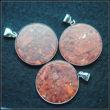 Colgantes de esponja de coral rojo, forma redonda, tamaño 30mm, piezas más vendidas con accesorios de metal 2024 - compra barato