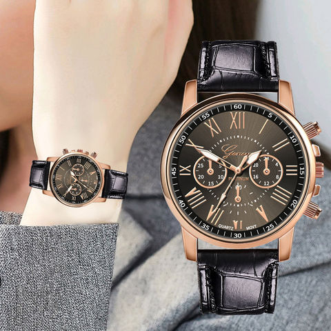Geneva часы Новые модные женские часы с кожаным ремешком Кварцевые аналоговые наручные часы люксовый бренд серебряные часы Часы Relogio Feminino 2022 - купить недорого