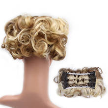 Large Comb Clip In Curly Hair Piece Chignon Updo Wedding Hairpiece Extension Bun 2024 - buy cheap