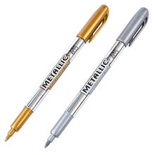 1 Pcs Oil Paint Pen Metal Color Pen Gold and Silver 1.5mm Up Paint Pen Student Supplies Stationery 2024 - buy cheap