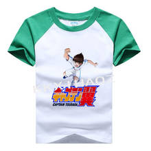 Летняя детская одежда футболка для мальчиков хлопковая футболка с короткими рукавами с изображением капитана цсубасы Милая Повседневная футболка для мальчиков рубашка для детей от 1 года до 14 лет 2024 - купить недорого