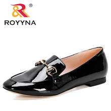 ROYYNA-zapatos de tacón bajo de charol para mujer, calzado de punta redonda, a la moda, 2021 2024 - compra barato