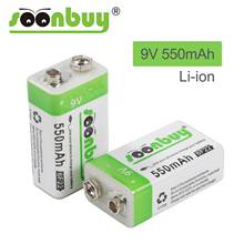 Batería recargable de iones de litio de 9 V, 6F22, 550mAh, Micro USB, 9 v, para multímetro, micrófono, juguete, Control remoto, KTV 2024 - compra barato