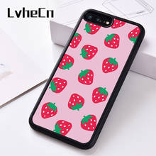 LvheCn-funda de silicona para teléfono móvil, carcasa con patrón de fresa rosa para iPhone 6, 6S, 7, 8 Plus, 5, 5S, SE, X, XS, XR, 11 PRO MAX 2024 - compra barato