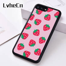 Силиконовый чехол для телефона LvheCn для iPhone 6, 6 S, 7, 8 Plus, 5, 5S, SE, X, XS, XR, 11 PRO, MAX, розовый, с рисунком клубники 2024 - купить недорого