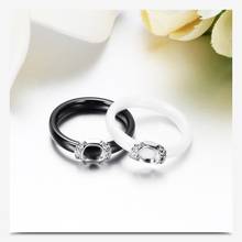 Женское керамическое кольцо с кристаллами Swarovski, модное не выцветающее ювелирное изделие, 2 цвета, подходит для влюбленных, для вечеринок, 2021 2024 - купить недорого