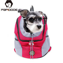 Mochila de nylon portátil para pet, bolsa de duas peças dobrável de ombro para carregar cachorro e gato, para viagem 2024 - compre barato
