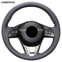 Black Artificial Leather Car Steering Wheel Cover for Mazda CX-5 CX5 Atenza 2014 New Mazda 3 CX-3 2016 Scion iA 2016 2024 - buy cheap