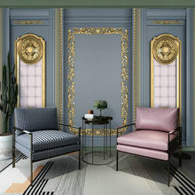 Papel de parede foto personalizada 3d, mural de luxo estilo europeu, cinzelo dourado, quarto, sala de estar, sofá, plano de fundo de tv, murais de parede 2024 - compre barato