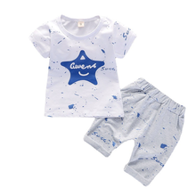 Summer Children Cotton Clothes Baby Boys Printed Letters O-Neck T Shirt Shorts 2Pcs/sets Infant Kids Fashion Toddler Tracksuits 2024 - buy cheap